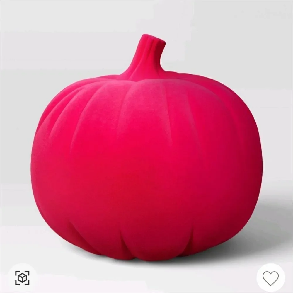Neon Pink Plastic Halloween Flocked Decor Pumpkin from Hyde & EEK! Boutique